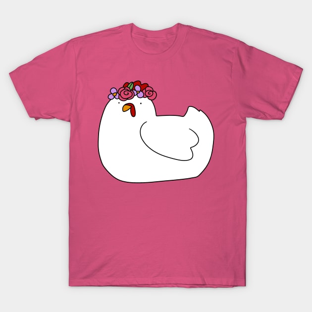 Cute Flower Crown Chicken T-Shirt by saradaboru